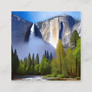 Yosemite National Park är en känd nationalpark Fyrkantigt Visitkort