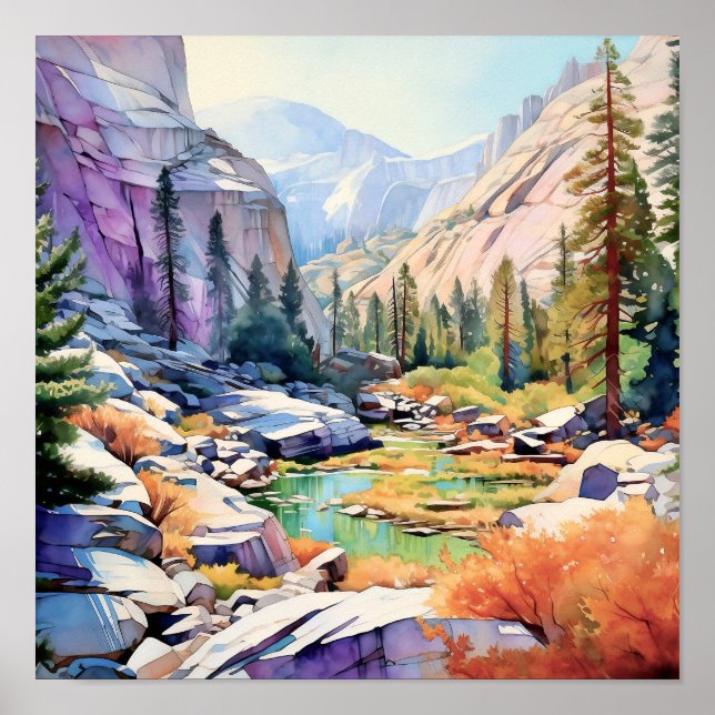 Yosemite National Park Art Skriv ut Poster (Framsidan)