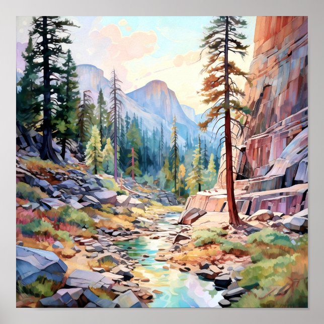 Yosemite National Park Art Skriv ut Poster (Framsidan)