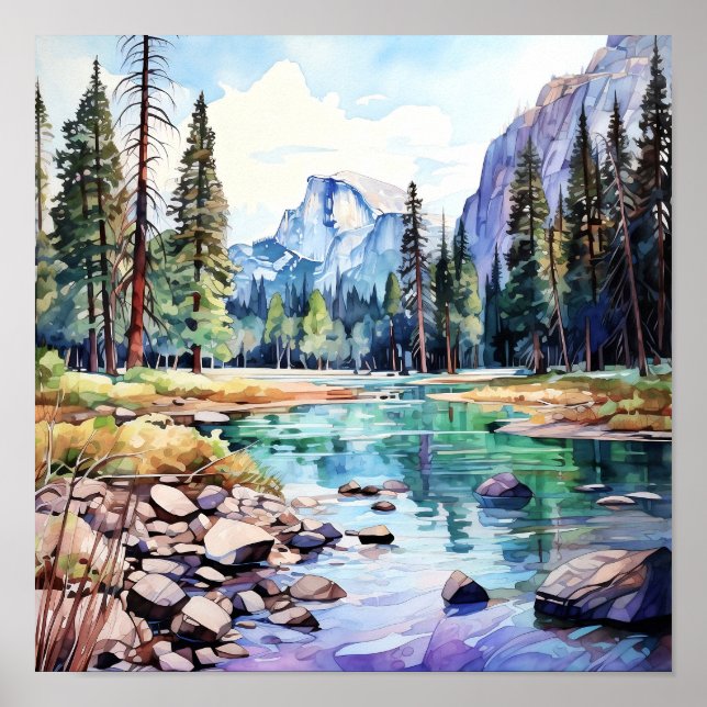 Yosemite National Park Art Skriv ut Poster (Framsidan)