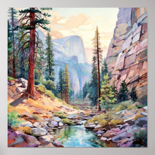 Yosemite National Park Art Skriv ut Poster