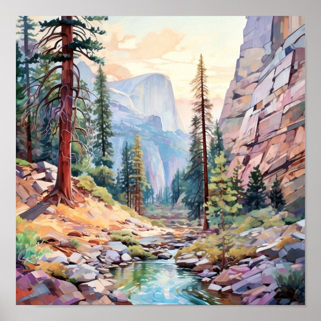 Yosemite National Park Art Skriv ut Poster (Framsidan)