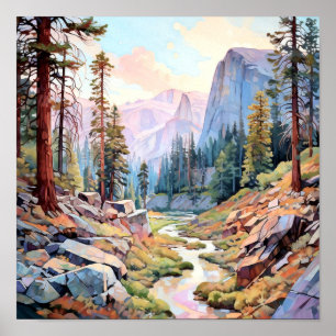 Yosemite National Park Art Skriv ut Poster