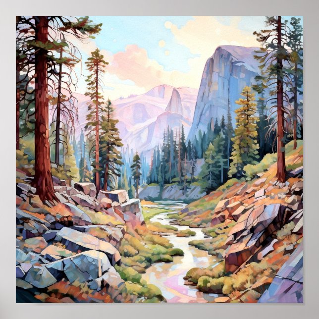 Yosemite National Park Art Skriv ut Poster (Framsidan)