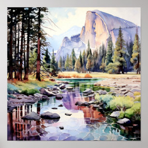 Yosemite National Park Art Skriv ut Poster