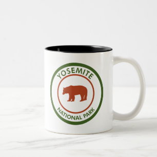 Yosemite National Park Bear Classic Round Sticker Två-Tonad Mugg