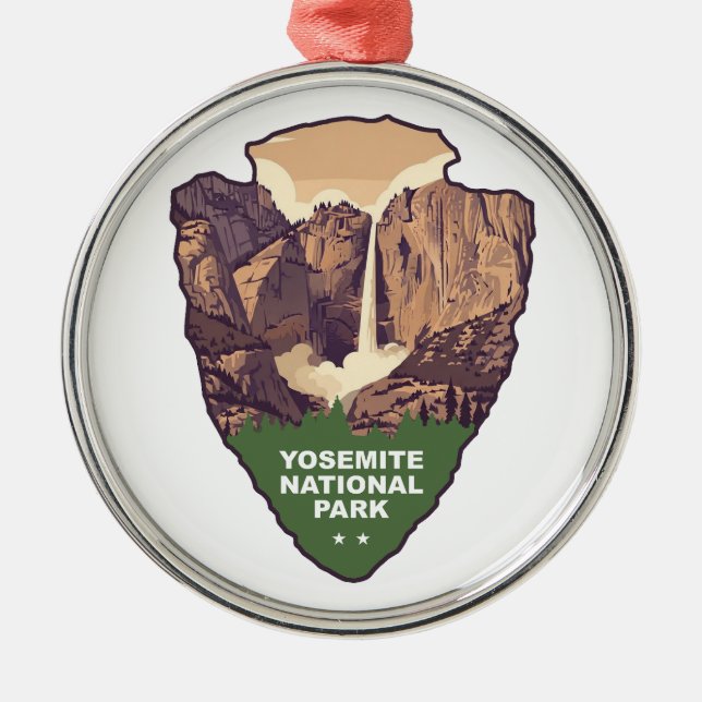 Yosemite National Park Bridalveil Fall Arrowhead Julgransprydnad Metall (Framsidan)