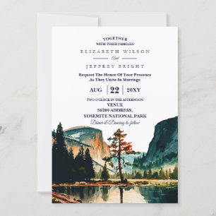 Yosemite National Park Bröllop Ca US Inbjudningar