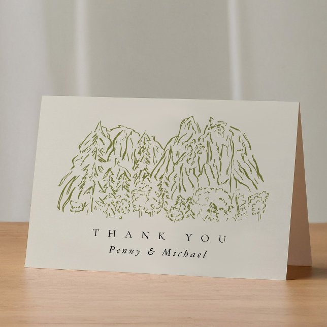 Yosemite National Park Bröllop Tack Kort (Yosemite National Park Wedding Thank You Card)