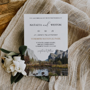 Yosemite National Park bröllopsinbjudan enkel Inbjudningar