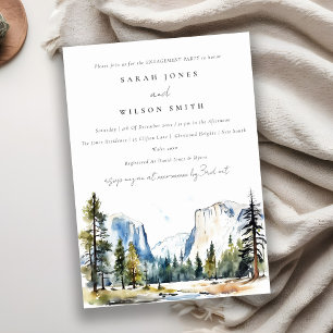 Yosemite National Park CA Watercolor Förlovning Inbjudningar