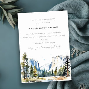 Yosemite National Park CA Watercolor Möhippa Inbjudningar