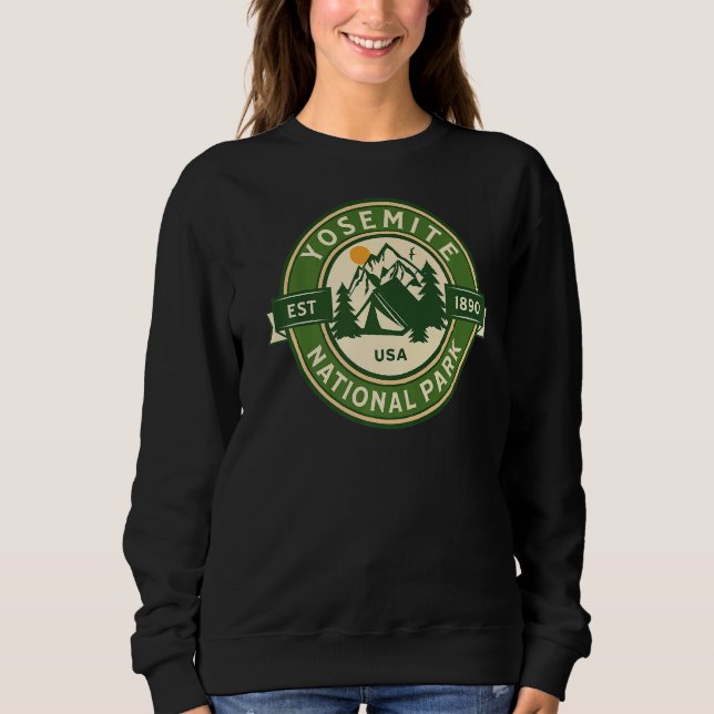 Yosemite National Park California Hike Camp Outdoo T Shirt (Framsida)