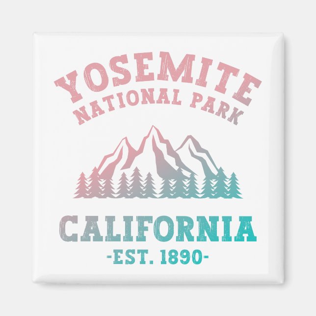 Yosemite National Park California Hiking Gradient Magnet (Framsidan)