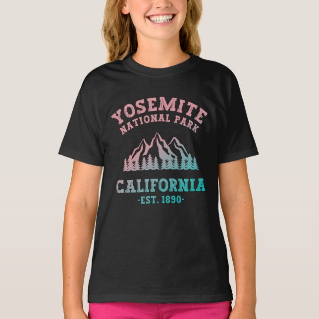 Yosemite National Park California Hiking Gradient T Shirt (Framsida)