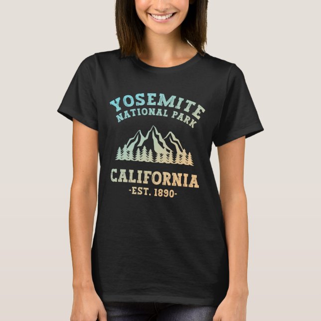 Yosemite National Park California Hiking Gradient T Shirt (Framsida)