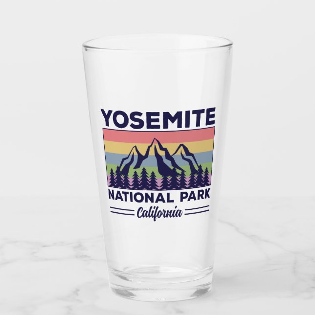 Yosemite National Park California Retro Hiking Glaskopp (Framsida)