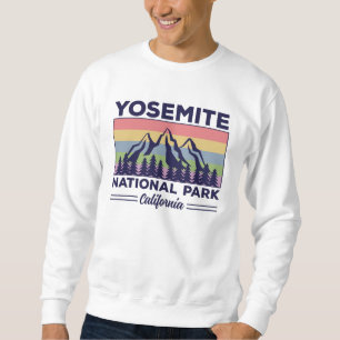 Yosemite National Park California Retro Hiking Lång Ärmad Tröja