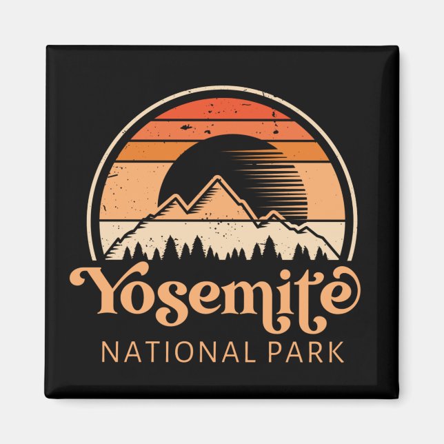 Yosemite National Park California Retro Vintage Magnet (Framsidan)