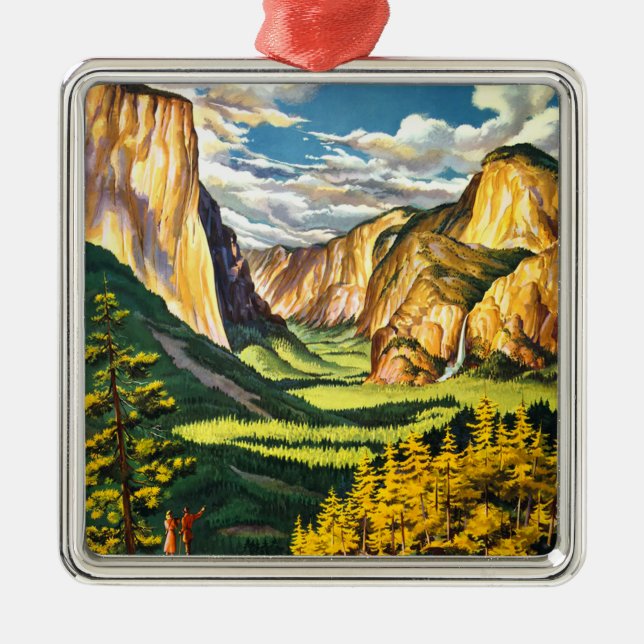 Yosemite National Park California Travel Art Julgransprydnad Metall (Framsidan)