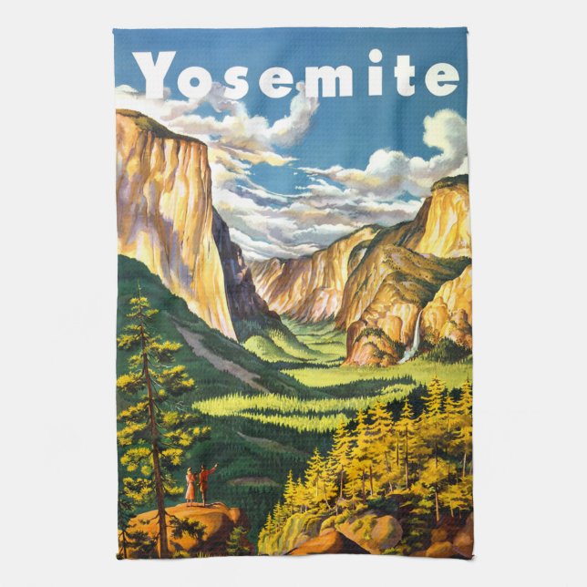 Yosemite National Park California Travel Art Kökshandduk (Vertikal)