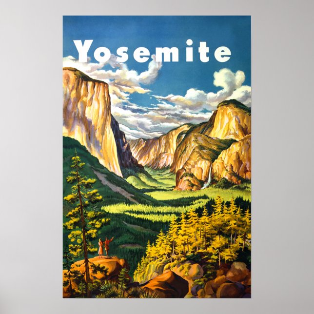 Yosemite National Park California Travel Art Poster (Framsidan)