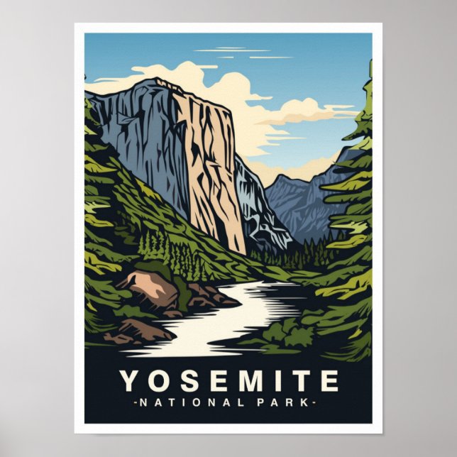 Yosemite National Park California USA Travel Poster (Framsidan)