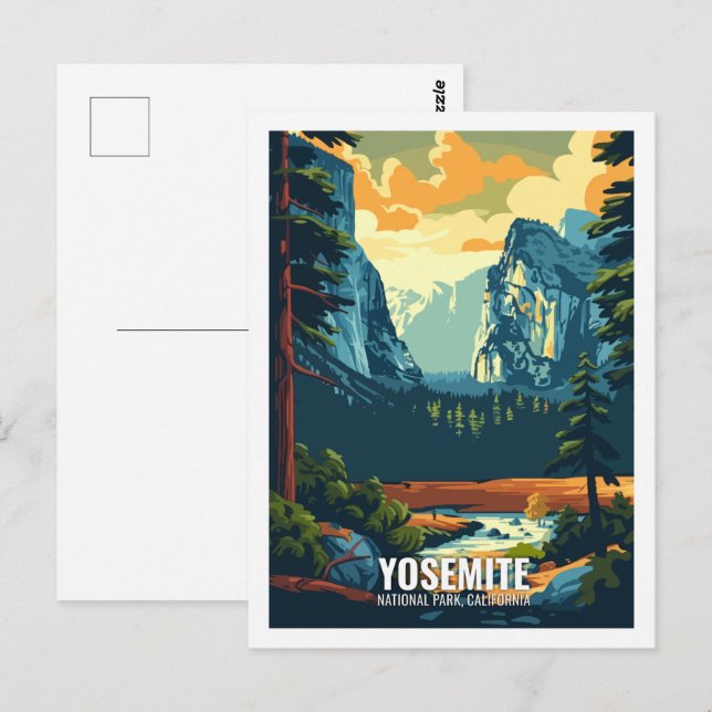 Yosemite National Park California USA Vykort (Fram/baksida)