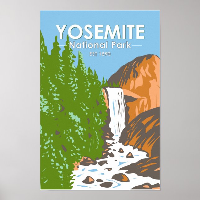 Yosemite National Park California Vernal Fall Poster (Framsidan)