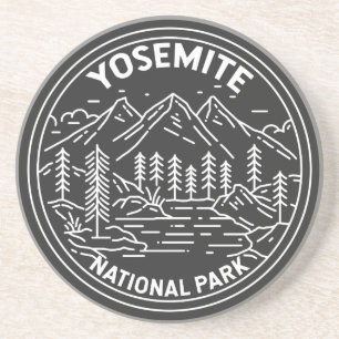 Yosemite National Park California Vintage Monoline Underlägg