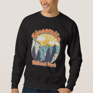 Yosemite National Park California Vintage Stil Lång Ärmad Tröja