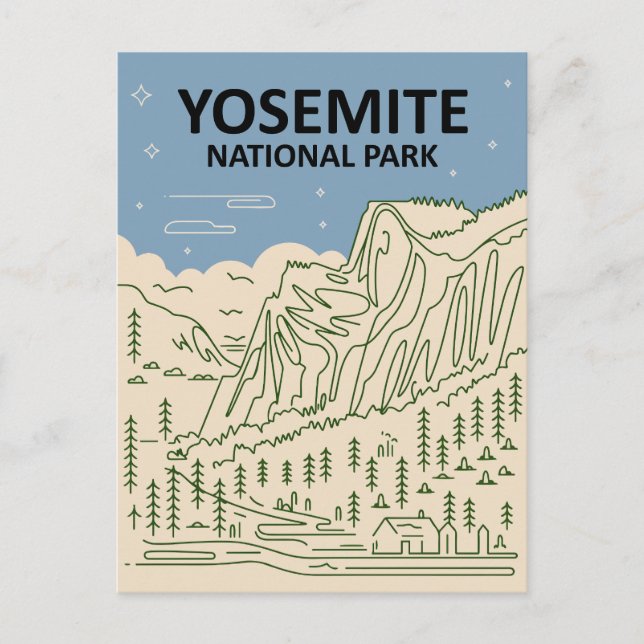Yosemite National Park California Vykort (Framsida)
