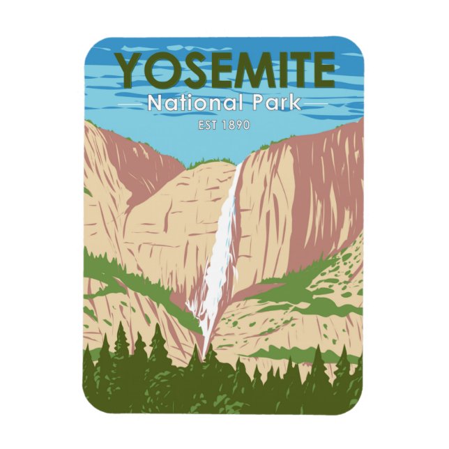 Yosemite National Park California Waterfall Magnet (Vertikal)