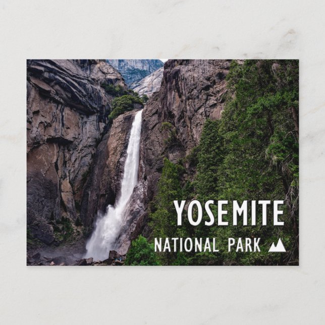 Yosemite National Park California Waterfall Vykort (Framsida)