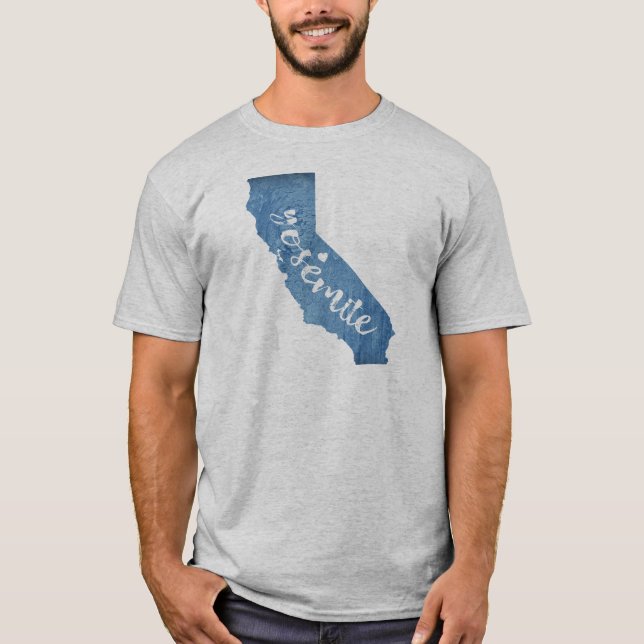 Yosemite National Park California Wood Grain T Shirt (Framsida)