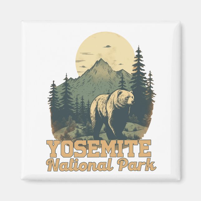 Yosemite National Park Camping Travel Magnet (Framsidan)