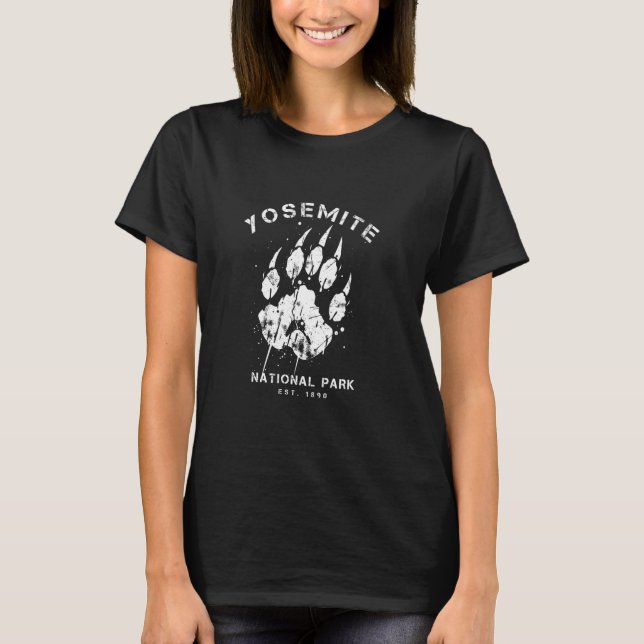 Yosemite National Park Family Vacation Bear Pawpri T Shirt (Framsida)