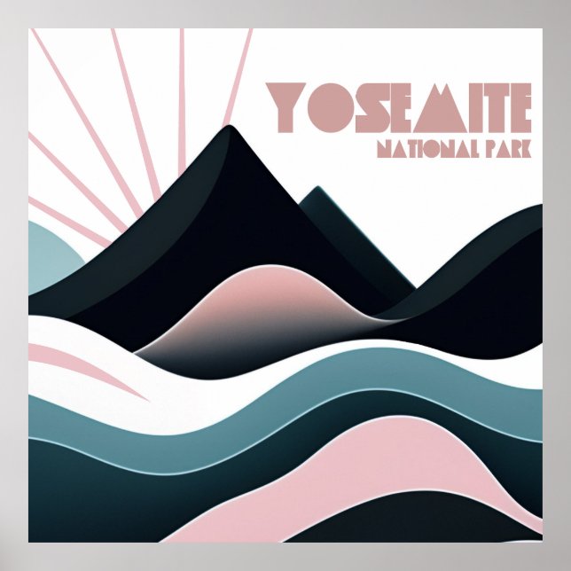Yosemite National Park Färgad Backe Poster (Framsidan)