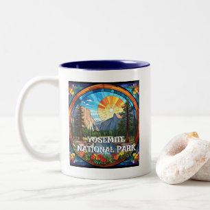 Yosemite National Park Faux Stached Glass Mosaic Två-Tonad Mugg