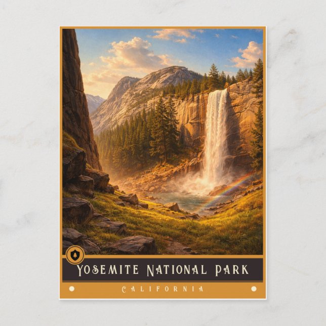 Yosemite National Park | Gammal vykort (Framsida)