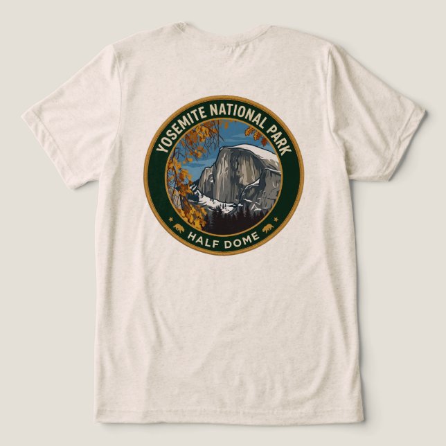 Yosemite National Park - Half Dome  T Shirt (Design Baksida)