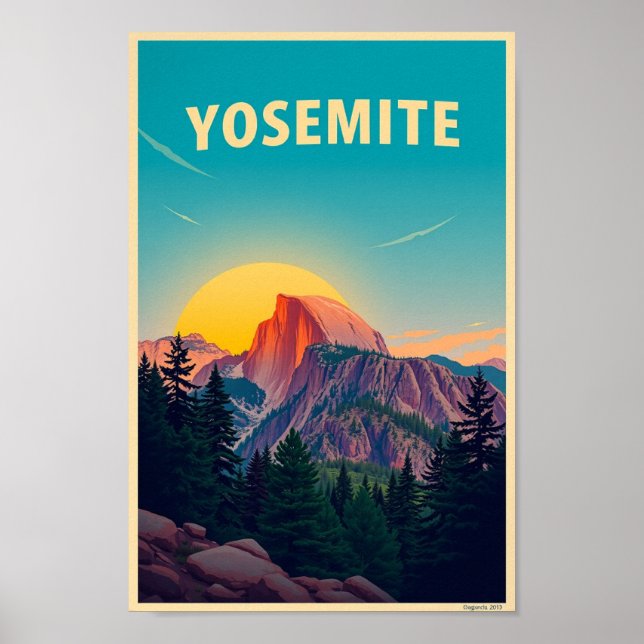 Yosemite National Park Half Dome Vintage Poster (Framsidan)
