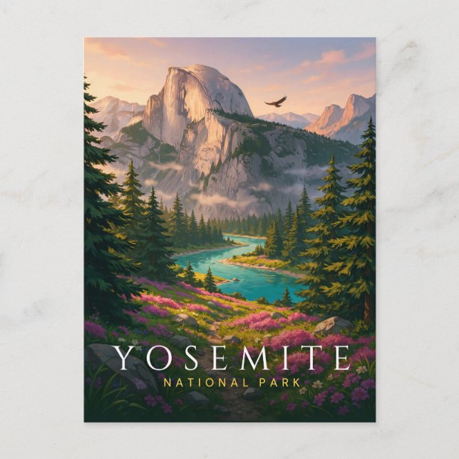 Yosemite National Park Half Dome Vykort (Framsida)