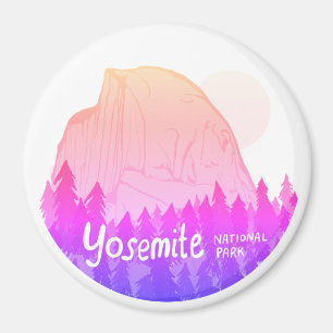 Yosemite National Park Hälften Dome Rosa Lila Magnet