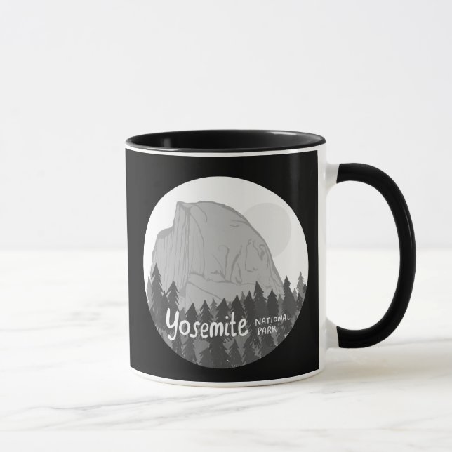 Yosemite National Park, halv Dome Black White Mugg (Höger)