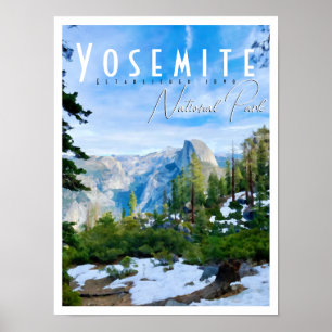 Yosemite National Park, halv Dome Poster