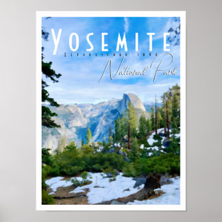 Yosemite National Park, halv Dome Poster