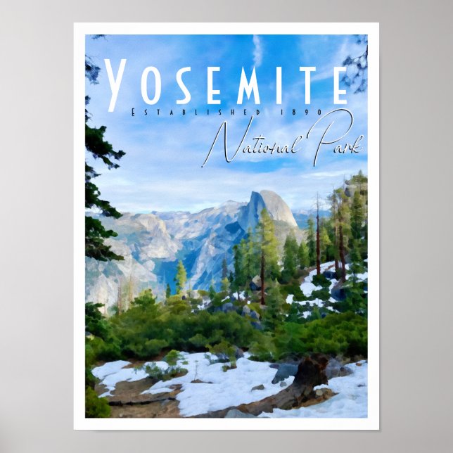 Yosemite National Park, halv Dome Poster (Framsidan)