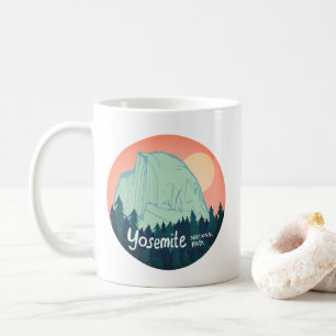 Yosemite National Park, halv Dome Sunset Teal Kaffemugg