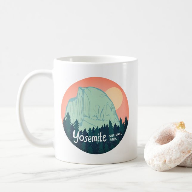 Yosemite National Park, halv Dome Sunset Teal Kaffemugg (Med munk)